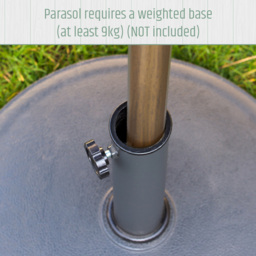 Gardenkraft Charcoal Crank and Tilt Wooden Parasol 2.7m - Black - Wilko - thumbnail 7