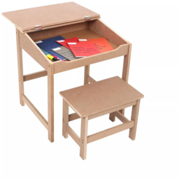 Premier Housewares Kids Natural Desk and Stool - Size: 55 x 48 x 55cm - Cream - Premier Kids - Wilko - thumbnail 6