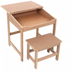 Premier Housewares Kids Natural Desk and Stool - Size: 55 x 48 x 55cm - Cream - Premier Kids - Wilko - thumbnail 5