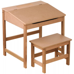 Premier Housewares Kids Natural Desk and Stool - Size: 55 x 48 x 55cm - Cream - Premier Kids - Wilko - thumbnail 3