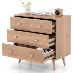 Costway 4 Drawer Natural Chest of Drawers - Cream - Wilko - thumbnail 4