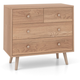 Costway 4 Drawer Natural Chest of Drawers - Cream - Wilko - thumbnail 3