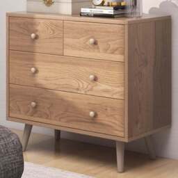 Costway 4 Drawer Natural Chest of Drawers - Cream - Wilko