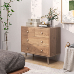 Costway 4 Drawer Natural Chest of Drawers - Cream - Wilko - thumbnail 6