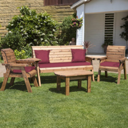 Charles Taylor 5 Seater Multi Set Companion Seat with Red Cushions - Wilko - thumbnail 3