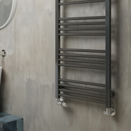 Terma Fiona 1661BTU Sparkling Grey Heated Towel Rail 1140 x 500mm - Size: 114 x 50 x 7.2cm - Wilko - thumbnail 7