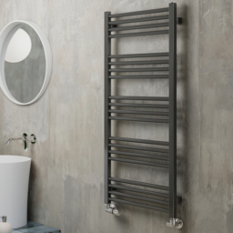 Terma Fiona 1661BTU Sparkling Grey Heated Towel Rail 1140 x 500mm - Size: 114 x 50 x 7.2cm - Wilko - thumbnail 3