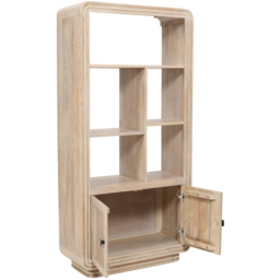 Brooklyn Hudson 2 Door 5 Shelf Carved Mango Wood Bookcase - Brown - Wilko - thumbnail 5