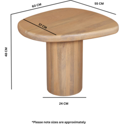 IH Design Ajmer Solid Wood Side Table - Size: 48 x 60 x 55cm - Brown - Wilko - thumbnail 7