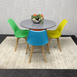 Kosy Koala Grey Round Dining Table Set with 4 Mixed Tulip Chairs - Size: 4 Seater - Multi - Wilko - thumbnail 5