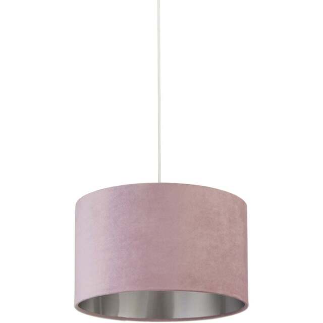 Lighting Collection Lilac Silver Inner Velvet Drum Shade 40cm - Size: 24 x 40 x 40cm - Pink - Wilko - image 1