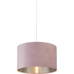 Lighting Collection Lilac Silver Inner Velvet Drum Shade 40cm - Size: 24 x 40 x 40cm - Pink - Wilko - thumbnail 4