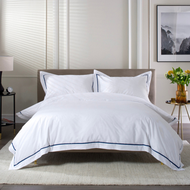 The Lyndon Company Hampstead Super King Size Blue Duvet Set - Wilko - image 1