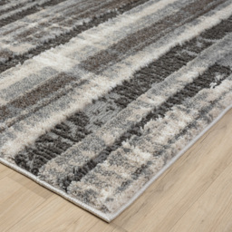 Desire Rugs Eleanor Grey Striped Embossed Rug 80 x 150cm - Size: 80 x 150 x 2cm - Wilko - thumbnail 5