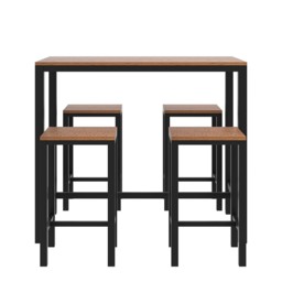 Camden 4 Seater Dining Set Brown and Black - Wilko - thumbnail 5