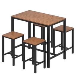 Camden 4 Seater Dining Set Brown and Black - Wilko - thumbnail 2