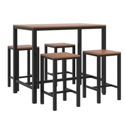 Camden 4 Seater Dining Set Brown and Black - Wilko - thumbnail 6