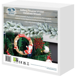 St Helens Santa Wicker Christmas Wreath Multicolour 15cm - Size: 3 x 15 x 15cm - Wilko - thumbnail 7