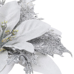 Living and Home Silver Flower Christmas Tree Ornament 24 Pack - Wilko - thumbnail 7