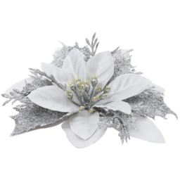 Living and Home Silver Flower Christmas Tree Ornament 24 Pack - Wilko - thumbnail 5