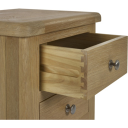 Julian Bowen Memphis 3 Drawer Limed Oak Bedside Table - Wood - Wilko - thumbnail 7