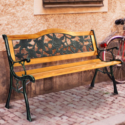 Costway 3 Seater Weatherproof Wooden Garden Bench - Cream - Wilko