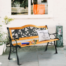 Costway 3 Seater Weatherproof Wooden Garden Bench - Cream - Wilko - thumbnail 4