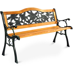 Costway 3 Seater Weatherproof Wooden Garden Bench - Cream - Wilko - thumbnail 3