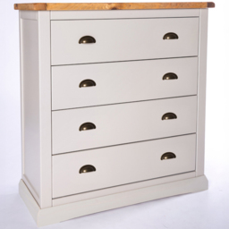 Loreo 4 Drawer Light Grey Chest of Drawers with Brass Cup Handles - Wilko - thumbnail 4