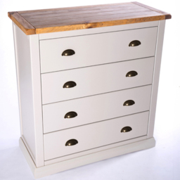 Loreo 4 Drawer Light Grey Chest of Drawers with Brass Cup Handles - Wilko - thumbnail 5