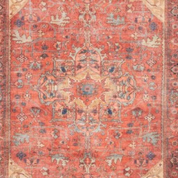 Kukoon Distressed Persian Inspired Gold Coral Washable Rug 200 x 290cm - Orange - Wilko - thumbnail 4