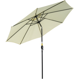 Outsunny Beige Crank and Tilt Parasol 3m - Size: 295 x 295 x 250cm - Cream - Wilko