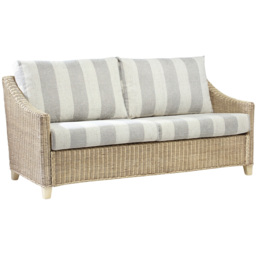 Desser Furniture Dijon 3 Seater Natural Rattan Athena Stripe Sofa - Cream - Wilko - thumbnail 3