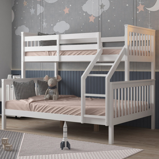 Flair Wooden White Zoom Triple Bunk Bed - Size: Single + Double - Wilko - image 1