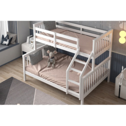 Flair Wooden White Zoom Triple Bunk Bed - Size: Single + Double - Wilko - thumbnail 4