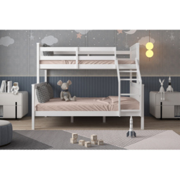 Flair Wooden White Zoom Triple Bunk Bed - Size: Single + Double - Wilko - thumbnail 5