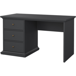 Florence Paris 3 Drawer Desk Matt Grey - Size: 61 x 130 x 73cm - Wilko - thumbnail 4