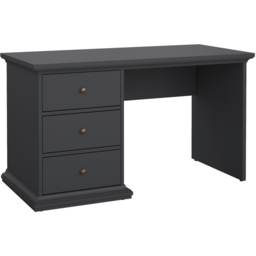 Florence Paris 3 Drawer Desk Matt Grey - Size: 61 x 130 x 73cm - Wilko - thumbnail 3
