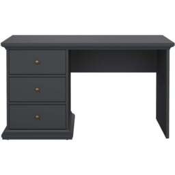 Florence Paris 3 Drawer Desk Matt Grey - Size: 61 x 130 x 73cm - Wilko - thumbnail 5
