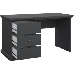 Florence Paris 3 Drawer Desk Matt Grey - Size: 61 x 130 x 73cm - Wilko - thumbnail 6