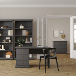 Florence Paris 3 Drawer Desk Matt Grey - Size: 61 x 130 x 73cm - Wilko - thumbnail 7