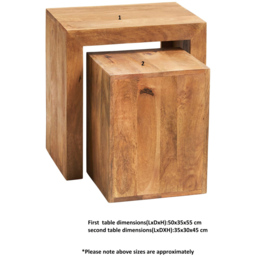 Brooklyn Napoli Toko Light Mango Cubed Nest of Tables Set of 2 - Brown - Wilko - thumbnail 5