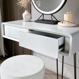 CARME Home Piper 2 Drawers White and Black Dressing Table - Size: 31 x 51.5 x 91cm - Wilko - thumbnail 4