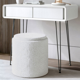 CARME Home Piper 2 Drawers White and Black Dressing Table - Size: 31 x 51.5 x 91cm - Wilko