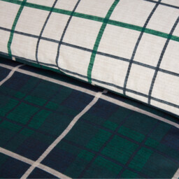 Barton Check Duvet Set Navy Superking - Wilko - thumbnail 4