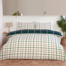 Barton Check Duvet Set Navy Superking - Wilko - thumbnail 3