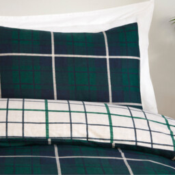 Barton Check Duvet Set Navy Superking - Wilko - thumbnail 5