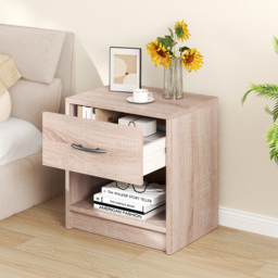 Costway Single Drawer Single Shelf Natural Nightstand - Wood - Wilko - thumbnail 6