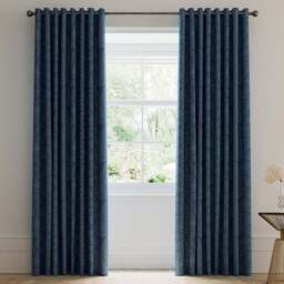 V&A Silk Road Paisley Blue Lined Blackout Pencil Pleat Curtains 168 x 229cm - Size: W 168 x D 228cm - Wilko