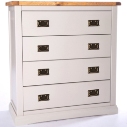 Loreo 4 Drawer Light Grey Chest of Drawers with Brass Drop Handles - Wilko - thumbnail 4